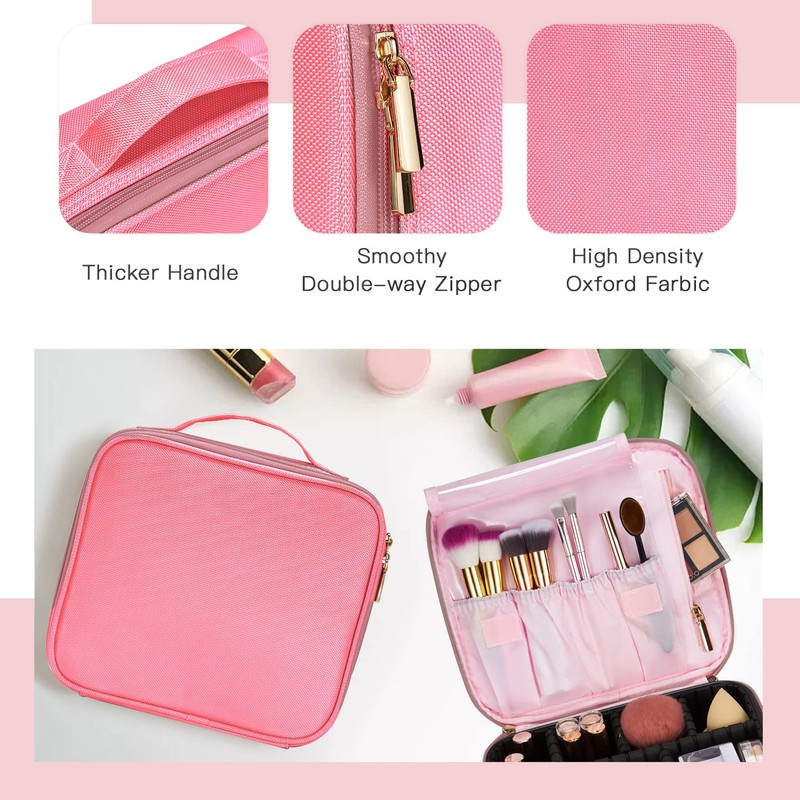 Joligrace Makeup Bag Cosmetic Case Vanity Travel Beauty Box Make