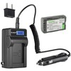 Kastar 1-Pack CGA-D08 Battery and LCD AC Charger Compatible with