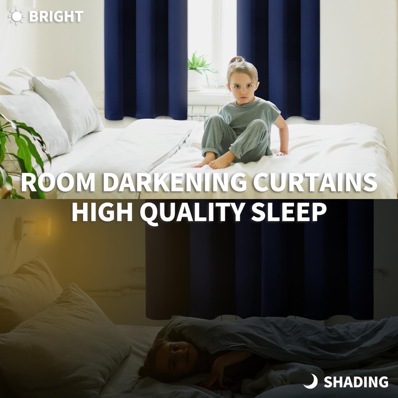 BGment Short Curtains Blackout 36 Inches Length - Rod Pocket