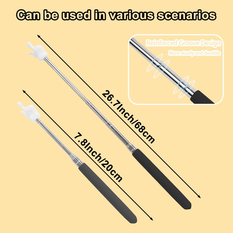 2PCS Pointer Stick for Classroom – Multipurpose Teacher Pointer Stick,