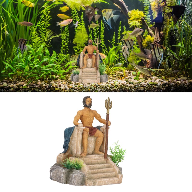 Simulation King Statue Aquarium Decoration Resin Safe Fish Tank Decoration