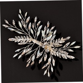 Baluue Leaf Rhinestone Hair Clip for Bride Birthday Party Elegant Barrette Faux Flower Chic Hairpin Accessory for Women Skin-friendly Design for Special Occasions