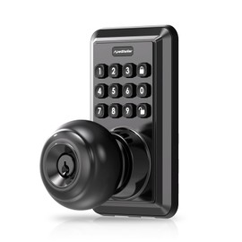 Keyless Entry Door Lock-Keypad Door Lock with Handle-Door Knob with Keypad-Electronic Digital Smart Locks-Auto Lock-Easy Installation-Matte Black