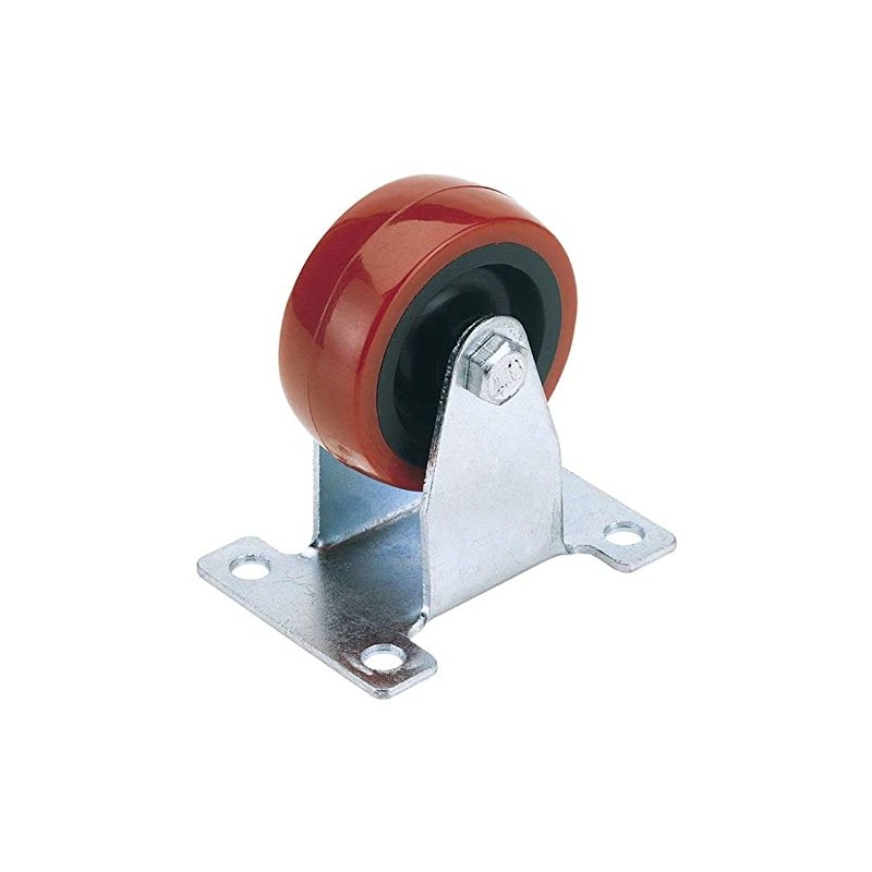 Draper 65517 75 mm Fixed-Plate Fixing Polyurethane Wheel (100 kg
