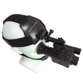 NightCrystal M7 Head-Mounted and Helmet-Mounted Day Night Vision Goggles with Elastic Head Strap, 5X Digital Zoom, NVG with 1.4-inch HD Screen and Adjustable Built-in Infrared Flashlight
