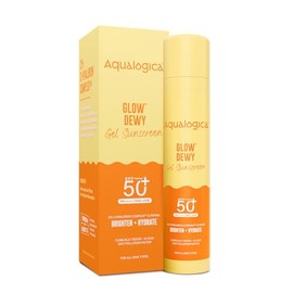 Aqualogica Protector solar Glow+ Dewy Face con SPF 50+ y PA +++ | Protección contra la luz azul y sin fundición blanca | Ayuda a dar una piel brillante con papaya y vitamina C | 1.76 onzas