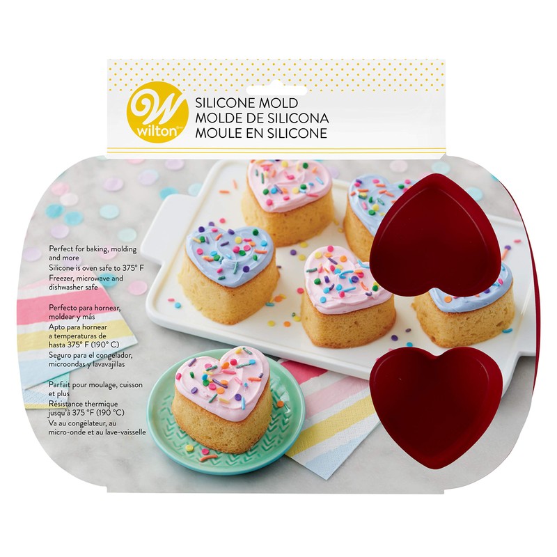 Wilton 2105-4824 Molde silicón mini corazónes 6 cavidades (2.5 x