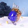 Large Hand Blown Glass Fish Figurines, Tropical Glass Fish Decor