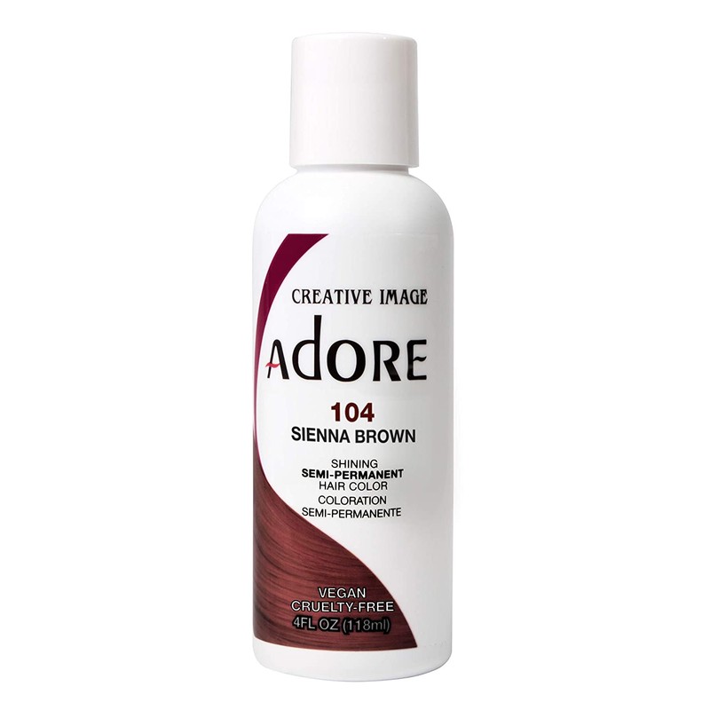 Adore Semi-Permanent Haircolor #104 Sienna Brown 4 Ounce (118ml) (2