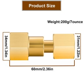 Tsinghwang 2 Pack Brass CGA-320 to CGA-580 Tank Adapter, Welding Gas Regulator Converter for CO2 and Argon, Compatible with Miller Welders and Flowmeters, Heavy Duty Brass Construction
