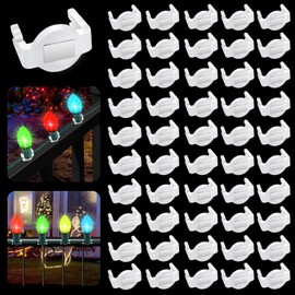 UQM 50 Pack C9 Magnetic Christmas Light Clips, Extra Strong Magnetic Clips Hooks for Christmas Lights, Magnet Christmas Light Clips for C9 C7 Sockets Metal Roof Gutters Outside Patio Holiday Lighting