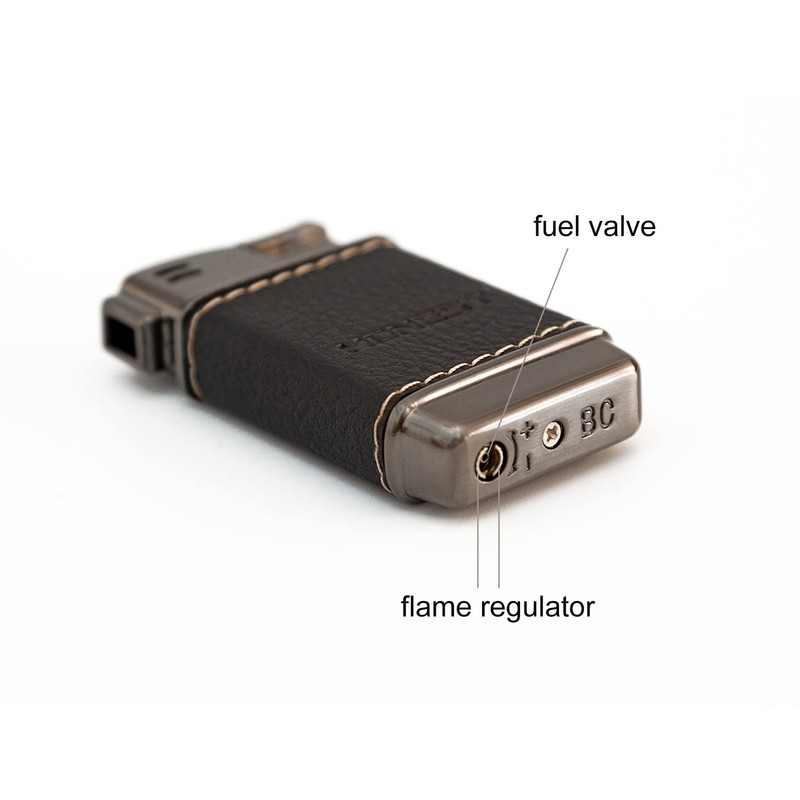 SMKOLIN Small Pipe Lighter Leather Soft Flame Indoor Butane Refillable(No