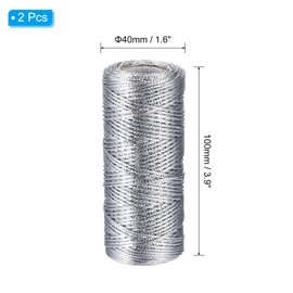 PATIKIL 220 Yards Decorative Metallic Bakers Twine, 2 Rolls Wrapping Twine String Rope DIY Tie Gift Packing Materials for Christmas Crafts Wedding Present,Silver