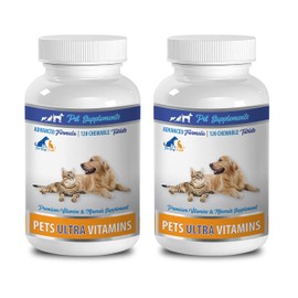 cat Eye Supplement - PET Ultra Vitamins - Premium Minerals - for Cats and Dogs - cat Calcium Supplement - 2 Bottle (180 Chewable)