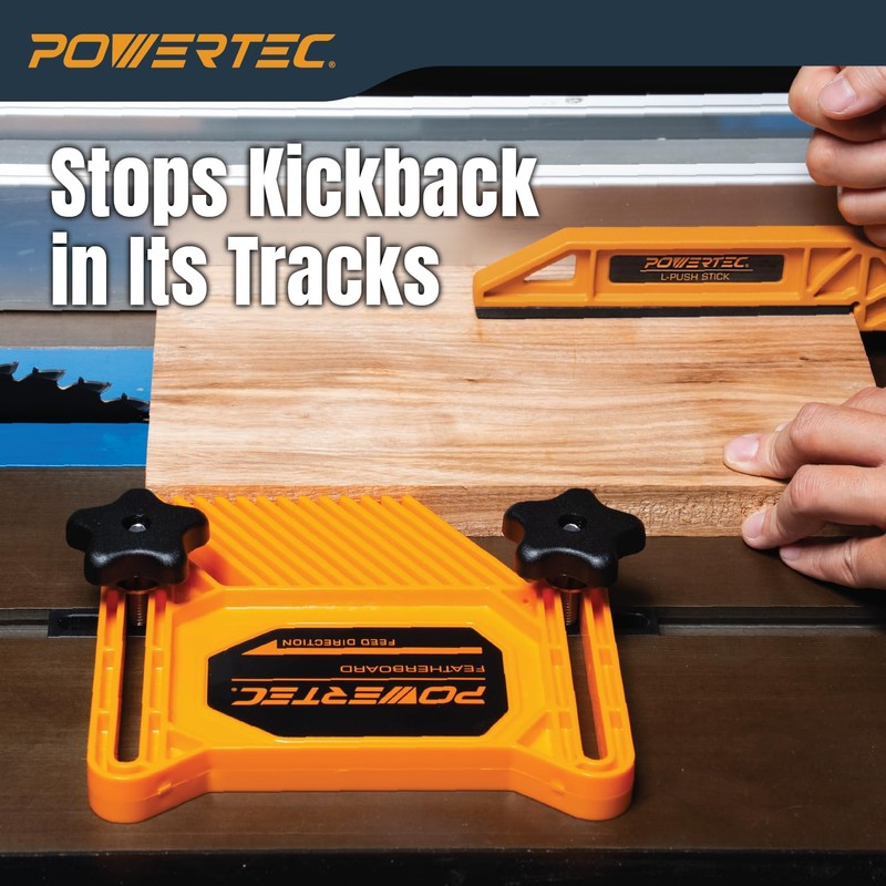 POWERTEC Safety Kit - Table Saw Push Block, L Shape