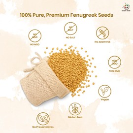 Shudh India Fenugreek (Methi) Seeds Whole, Trigonella foenum graecum ~ All Natural | Vegan | Gluten Free | Non-GMO | Indian Origin, used in cooking & Ayurvedic spice