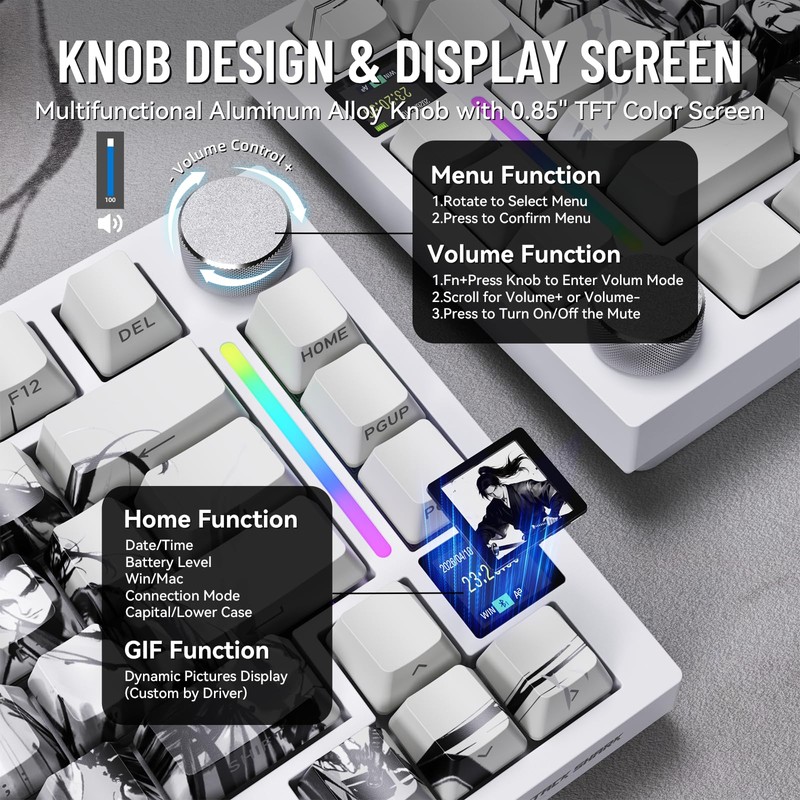ATTACK SHARK X820ULTRA Wireless Gaming Mechanical Keyboard with TFT Smart