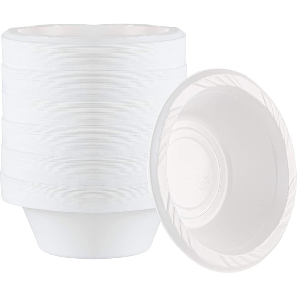 200 Count Disposable 5 ounce White Plastic Dessert Bowls