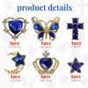 editTime Metal Alloy Nail Charms Rhinestones Kit 3D Gold Silver