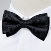 DiBanGu Mens Black Floral Bow Tie Set Adjustable Pretied Bow