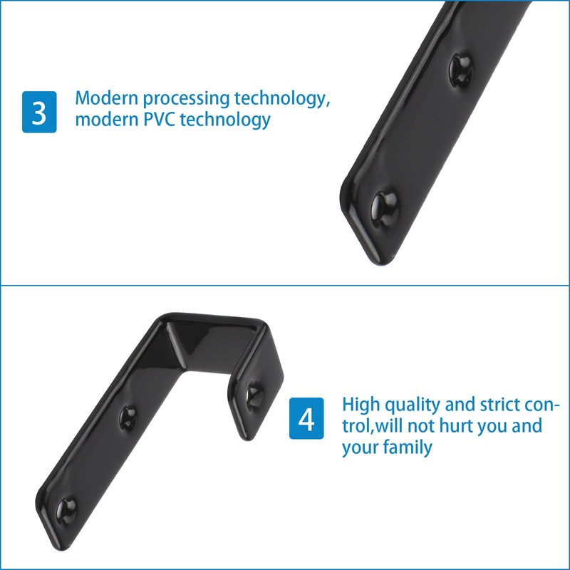 MOROBOR 6pcs PVC Coated Bed Ladder Hooks Black Iron Bunk