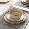 AmorArc Stoneware Dinnerware Sets,Round Reactive Glaze Plates and Bowls Set,Highly