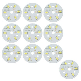 MTQY 10pcs 3W LED Chip Bulb, 9-11V Super Round LED Chip Bulb LED Chip Bulb 40mm for Camper Light Bulb, Home Reading, Light Marine Lamps