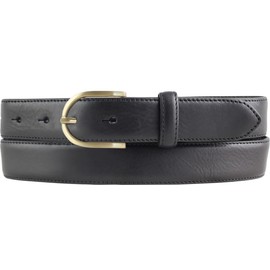 BELTINGER High Quality Women's Belt Made of Full Cowhide Leather with Golden Belt Buckle 3.0 cm | Cambered Leather Belt Women's 30 mm | Women's Belt Made in Italy, Black, Gold
