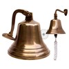 Hanzla Collection 7" Height Antique Brass Bell Wall Mount Marine