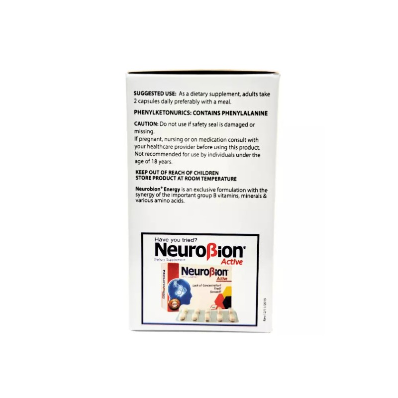 Neurobion Energy Dietary Supplement 60 Capsules Vitamina B1 B2 B6
