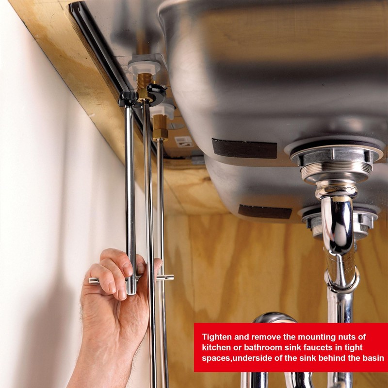 HAUTMEC PL0024 10" Basin Wrench Sink Faucet Wrench for Tight