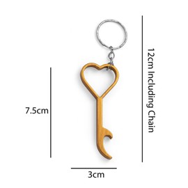 Komonee Heart Keyring Bottle Opener Novelty Metal Love Key Chain Colourful Gift Present Couple Key Ring Gold