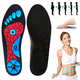 ZTBFHLZQ Magnetische Einlegesohlen, Massage Schuheinlagen, Magnetische Schuheinlagen Akupunktur, Schuheinlagen Orthopädische Für Männer Und Frauen, Reflexologie Akupressur Einlagen (M（40-43）)