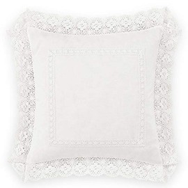 Laura Ashley Annabella Collection Perfect Decorative Throw Pillow, Premium Designer Quality, Decorative Pillow for Bedroom Living Room and Home DÃ©cor, 18x18, White