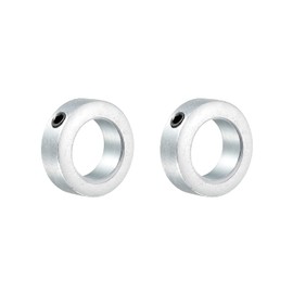 sourcing map 2 Pack Shaft Ring Adjustment Rings 23/32 Inch Mounting Ring Galvanised Carbon Steel Set Shaft Sleeve Screw Clamps Optical Axis Guide Rail Silver Tone