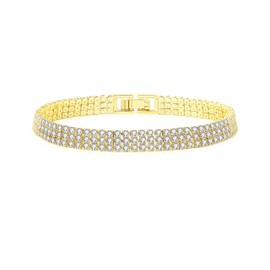 GW Tennis Bracelets for Women, Girls Bracelet Gold, Silver, Cubic Zirconia, Crystal Bracelets, Bangle for Women, Crystal Metal, Cubic Zirconia