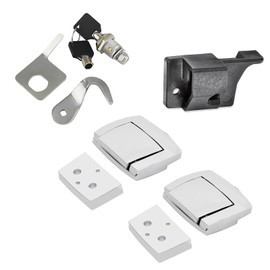 Motorcycle Tour Pack Trunk Lock & Keys, Tour Pack Trunk Latches with Spacers and Lid Catch Fits for Harley Tour Pak Touring Classic Electra Ultra 1985-2013 Chrome&Black (Chrome)