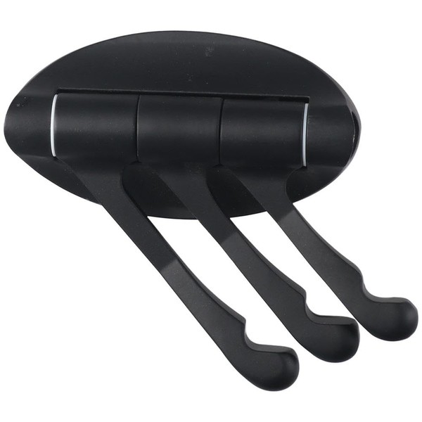 Upluckey Foldable Triple Robe Hooks Zinc Alloy Matt Black Bath