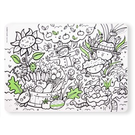modern-twist 10 x 14 Reusable, Waterproof Coloring Mark-Mat Sheet for Kids, 100% Food-Grade Silicone, Pack of 1, Garden Play