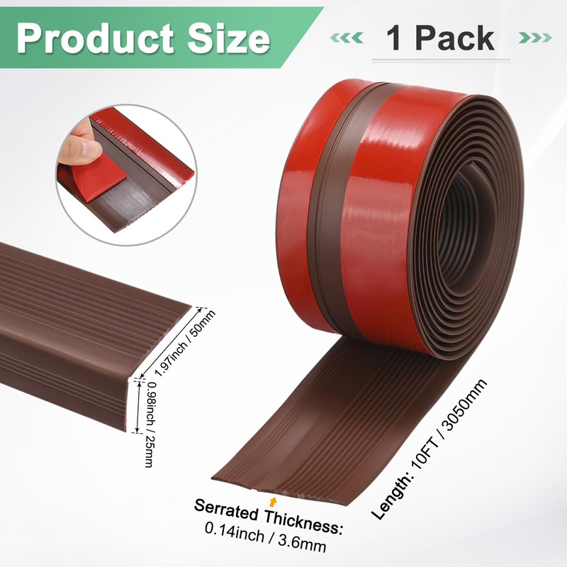 M METERXITY Stair Edge Trim 10FT Vinyl Rubber Stair Nosing