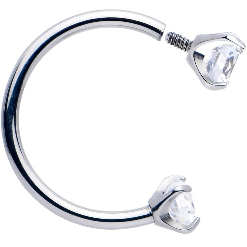 BODY CANDY BODY JEWELRY Double Gem Titanium Horseshoe Nose Ring