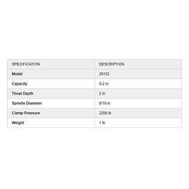 Palmgren 9629152, Regular Duty Deep Throat C-Clamp with Copper Spindle, 0-2 Inches