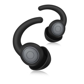 Ear Plugs for Sleeping, 2 Pair - 38dB Highest NRR Noise Cancelling Ear Plugs for Sleeping, Sound Blocking Noise Reduction Reusable Silicone Earplugs for Sleep, Focus, Travel, Concerts, Work (Black)