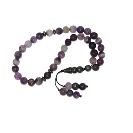 N12 AM - 33 Bead Stress Relief Fidget Worry Prayer Beads Tasbih Beads 8mm Amethyst Gemstone Beads Handmade by Jeannieparnell