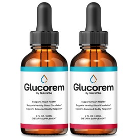 (2 Pack) Glucorem – Daily Liquid Drops with Premium Plant-Based Formula to Support Balanced Levels, Circulatory Health & Natural Flow | Clean, Gentle and Easy-to-Use Gluco Rem Droppers (60 Servings)