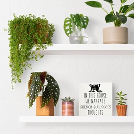Qvapt French Bulldog Gifts,French Bulldog Signs,In This House We Narrate French Bulldog'S Thoughts Decorative Signs,French Bulldog Wooden Signs,French Bulldog Desk Decor Sign 5 X 5 Inches