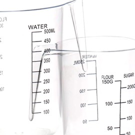 com-four® 3-Piece Measuring Jug Set with Measuring Jugs in Various Sizes - Measuring Cup with Scale in Millilitres and Grams - 1000 ml, 500 ml, 250 ml