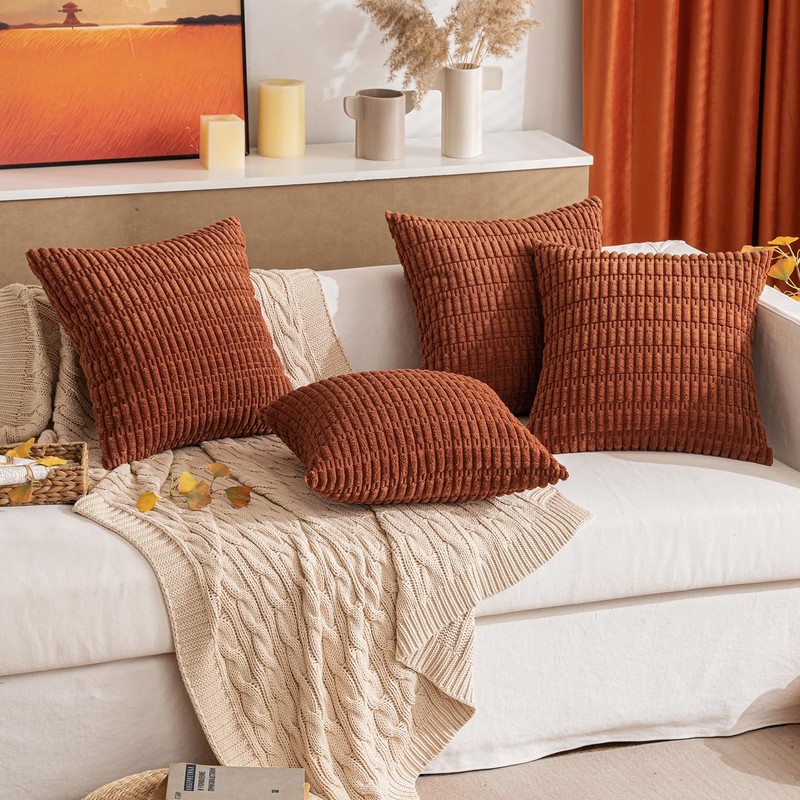 MIULEE Pack of 2 Corduroy Decorative Throw Pillow Covers 20x20