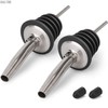 BALTRE 2PCS Stainless Steel Pourers, Speed Liquor Bottle Pourer, Olive