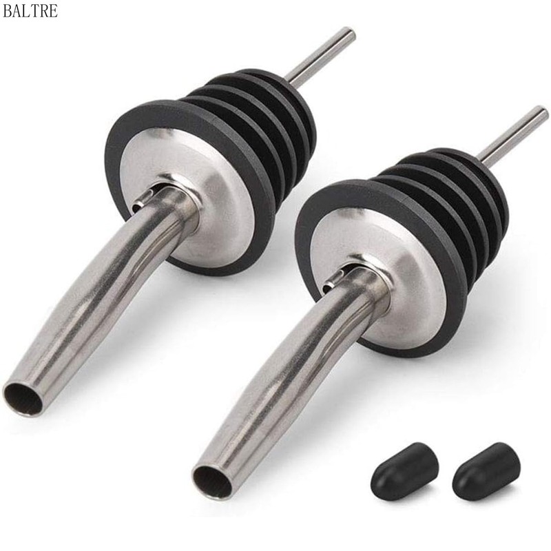 BALTRE 2PCS Stainless Steel Pourers, Speed Liquor Bottle Pourer, Olive